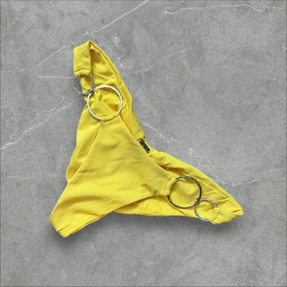 Beach Bunny Gold Bikini Bottom with Rings
